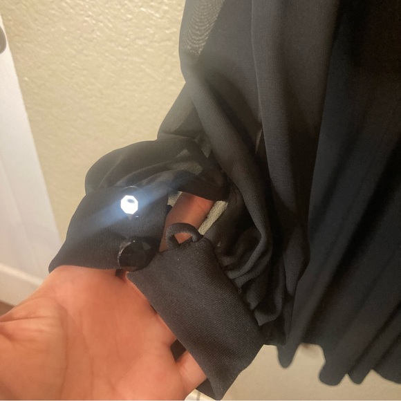 Alex Evenings Womens 10 Black Long Sleeve Gown Maxi Dress Formal Wedding $129 - Picture 4 of 16